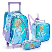 Kit Mochila escolar + lancheira + estojo infantil Princess ON ICE Seanite