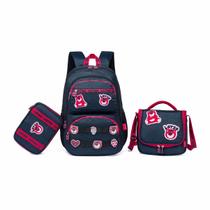 Kit Mochila Escolar Lancheira Estojo Lotso Toy Story Espaçosa Disney Kit Mochila Escolar Lancheira Estojo Lotso Toy Story Espaçosa Disney