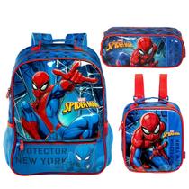 Kit Mochila Escolar Lancheira Estojo Spider Man Homem Aranha Kit Mochila Escolar Lancheira Estojo Spider Man Homem Aranha