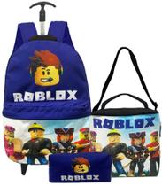 Kit Mochila Escolar Masculino Infantil Roblox Rodinhas Lancheira Térmica Estojo Impermeável Coloricasa