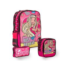 Kit Mochila Escolar Menina Barbie Com Lancheira Toys 2U