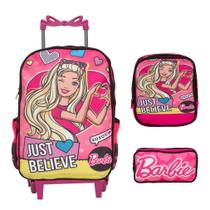 Kit Mochila Escolar Menina Barbie Desenho Lancheira Estojo