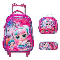 Kit Mochila Escolar Menina LOL Surprise Rodinhas Toys 2U