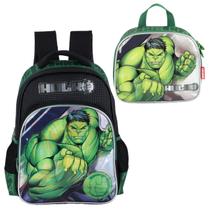 Kit Mochila Escolar Menino Lancheira Capitao America E Hulk