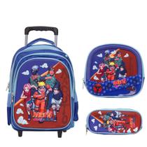 Kit Mochila Escolar Menino Naruto Rodinhas Lancheira Passeio Kit Mochila Escolar Menino Naruto Rodinhas Lancheira Passeio