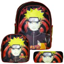 Kit Mochila Escolar Menino Naruto Shippuden Aulas Reforçada