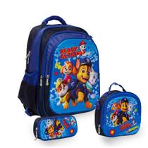 Kit Mochila Escolar Menino Paw Patrol Com Lancheira Estojo