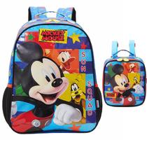 Kit Mochila Escolar Mickey Disney Mouse Costas M Lancheira Kit Mochila Escolar Mickey Disney Mouse Costas M Lancheira