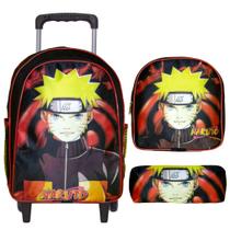 Kit Mochila Escolar Naruto Shippuden Rodinha com Lancheira