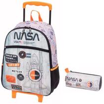 Kit Mochila Escolar Nasa Infantil Rodinhas G Com Estojo