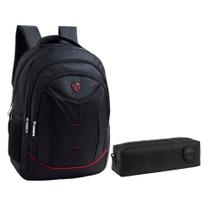 Kit Mochila Escolar Notebook Sbfp-6204 E Estojo Académie Preto - Fuseco Kit Mochila Escolar Notebook Sbfp-6204 E Estojo Académie Preto - Fuseco