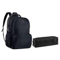 Kit Mochila Escolar Notebook SBFP-6220 e Estojo Académie Preto - Fuseco