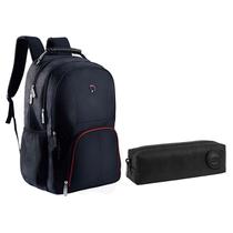 Kit Mochila Escolar Notebook SBFP-6221 e Estojo Académie Preto - Fuseco