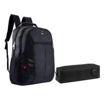 Kit Mochila Escolar Notebook Sbfp-6226 E Estojo Académie Preto - Fuseco