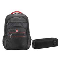 Kit Mochila Escolar Notebook V-1062 e Estojo Académie Preto - Vighs