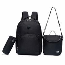 Kit Mochila Escolar Onbongo Reforçada Preto Lancheira Térmica Estojo Kit Mochila Escolar Onbongo Reforçada Preto Lancheira Térmica Estojo