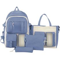Kit Mochila Escolar Passeio Feminina c/ Espaço para Notebook