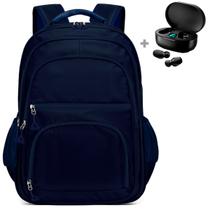 Kit Mochila Escolar Passeio Trabalho Viagens + Fone de Ouvido Via Bluetooth