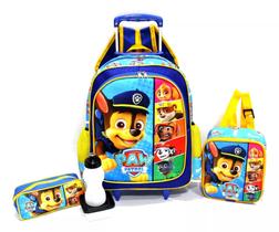 Kit Mochila Escolar Patrulha Canina Amigos Paw Rodinhas G Kit Mochila Escolar Patrulha Canina Amigos Paw Rodinhas G