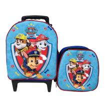 Kit Mochila Escolar Patrulha Canina Azul Tamanho Baby Menino Kit Mochila Escolar Patrulha Canina Azul Tamanho Baby Menino