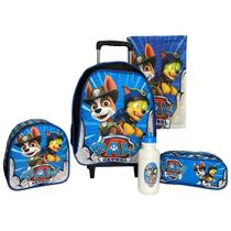 Kit Mochila Escolar Patrulha Canina Estojo Lancheira Térmica
