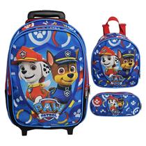 Kit Mochila Escolar Patrulha Canina Paw Com Rodinhas Kit Mochila Escolar Patrulha Canina Paw Com Rodinhas