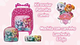 Kit Mochila Escolar Patrulha Canina Skye Rodinhas Lançamento