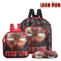 Kit Mochila Escolar Pequena Homem de Ferro Vingadores Costa