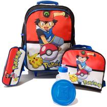 Kit Mochila Escolar Pokemon Tam G Rodinhas - School Bags