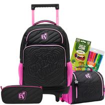 Kit Mochila Escolar Preta Carrinho Influencer Emilly Vick
