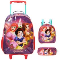 Kit Mochila Escolar Princesas Castelo Rodinha Tam G Infantil Kit Mochila Escolar Princesas Castelo Rodinha Tam G Infantil
