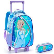 Kit Mochila Escolar Princess 2 em 1 Rodinha Tam G Com Estojo