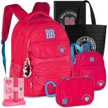 Kit Mochila Escolar Rebecca Bonbon RB Soft Estojo Lancheira Lançamento Meninas