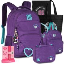 Kit Mochila Escolar Rebecca Bonbon RB Soft Estojo Lancheira Lançamento Meninas