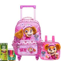 Kit Mochila Escolar Rodinha Paw Patrol Skye Menina Oficial