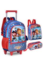 Kit Mochila Escolar Rodinha Pinóquio Lancheira Estojo