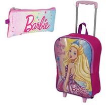 Kit Mochila Escolar Rodinhas Barbie Today Is Magical + estojo simples