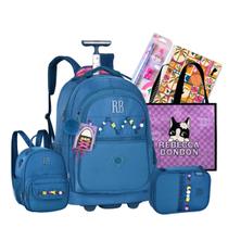 Kit Mochila Escolar Rodinhas Com Acabamento Premium Rebecca Bonbon Original 2026