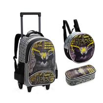 Kit Mochila Escolar Rodinhas Infantil Masculino Menino com Lancheira e Estojo Denlex Kit Mochila Escolar Rodinhas Infantil Masculino Menino com Lancheira e Estojo Denlex