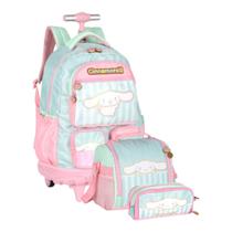 Kit Mochila Escolar Rodinhas + Lancheira + Estojo Triplo My Melody Up4you