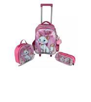 Kit Mochila Escolar Santino Infantil Com Rodinha+lancheira+estojo Menina