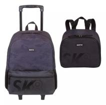 Kit Mochila Escolar Skate Street Sk8 Rodinhas G + Lancheira