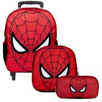 Kit Mochila Escolar Spider Man Infantil com Lancheira Estojo