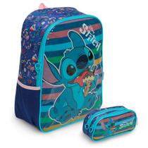 Kit Mochila Escolar Stitch Costas Reforçada Volta As Aulas