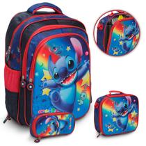 Kit Mochila Escolar Stitch Costas Resistente Volta Aulas Kit Mochila Escolar Stitch Costas Resistente Volta Aulas