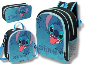 Kit Mochila Escolar Stitch Menino Lancheira Térmica+ Estojo