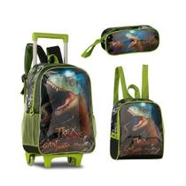 Kit mochila escolar t-rex dinossauro menino rodinha lancheir Kit mochila escolar t-rex dinossauro menino rodinha lancheir