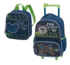 Kit Mochila Escolar Tigor T. Tigre Gamer 4 Bolsos Pu Cor Gamer Azul Desenho Kit Mochila Escolar Tigor T. Tigre Gamer 4 Bolsos Pu Cor Gamer Azul Desenho