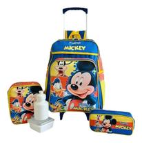 Kit Mochila Escolar Turma Do Mickey Rodinhas Meninos G F5 Kit Mochila Escolar Turma Do Mickey Rodinhas Meninos G F5