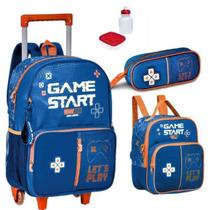 Kit Mochila Escolar Vídeo Game Start Rodinhas G Infantil